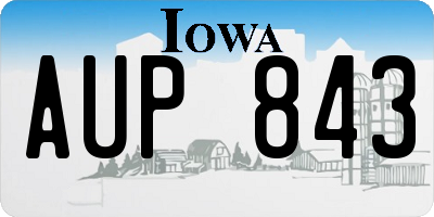 IA license plate AUP843