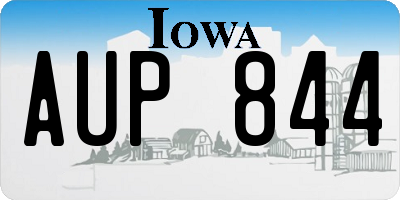 IA license plate AUP844