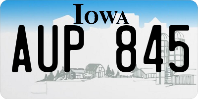 IA license plate AUP845