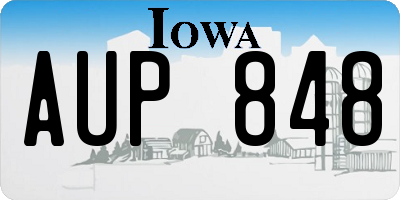 IA license plate AUP848