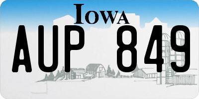 IA license plate AUP849