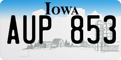 IA license plate AUP853
