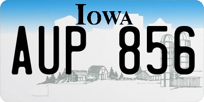 IA license plate AUP856