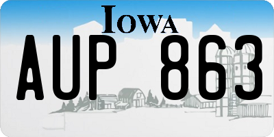 IA license plate AUP863