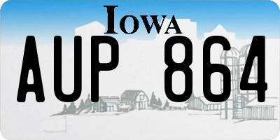 IA license plate AUP864