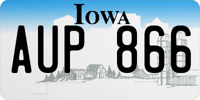 IA license plate AUP866