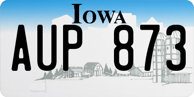 IA license plate AUP873