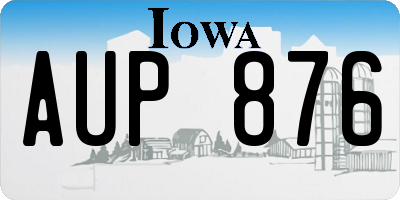 IA license plate AUP876