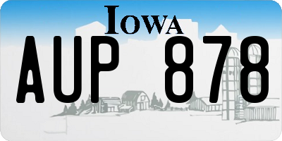 IA license plate AUP878