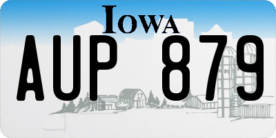 IA license plate AUP879