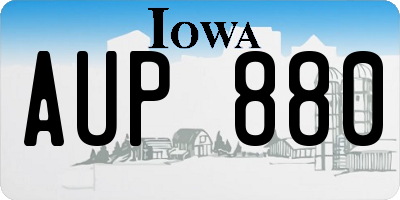 IA license plate AUP880
