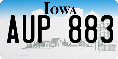 IA license plate AUP883