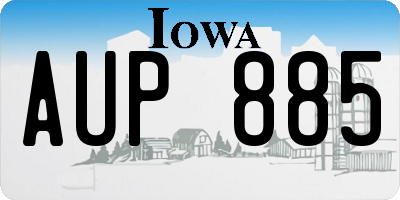IA license plate AUP885