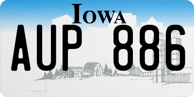IA license plate AUP886