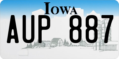 IA license plate AUP887