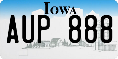 IA license plate AUP888