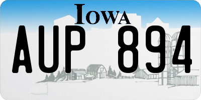 IA license plate AUP894