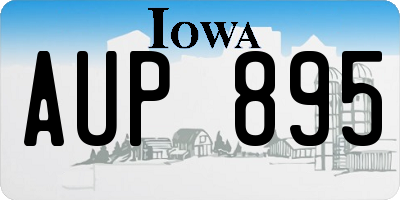 IA license plate AUP895