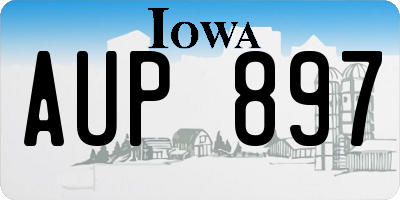 IA license plate AUP897