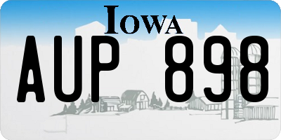IA license plate AUP898