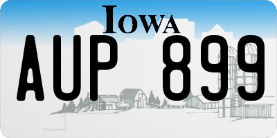 IA license plate AUP899
