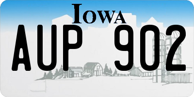 IA license plate AUP902