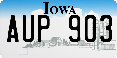 IA license plate AUP903