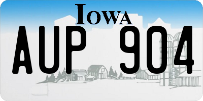 IA license plate AUP904