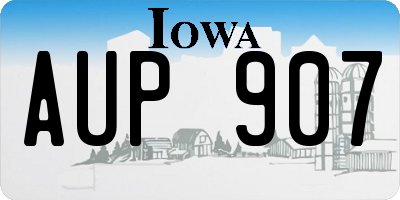 IA license plate AUP907