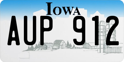 IA license plate AUP912