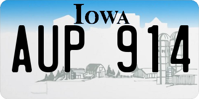 IA license plate AUP914