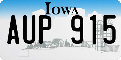 IA license plate AUP915