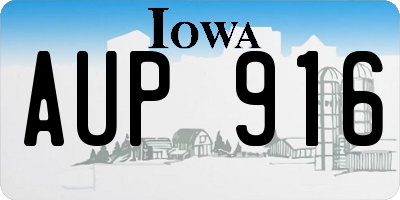 IA license plate AUP916