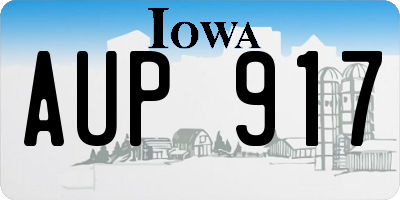 IA license plate AUP917