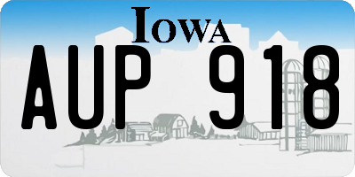 IA license plate AUP918