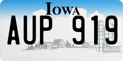 IA license plate AUP919