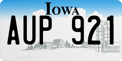 IA license plate AUP921