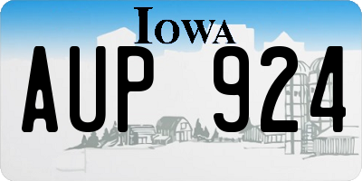 IA license plate AUP924