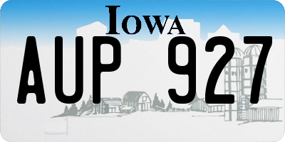 IA license plate AUP927
