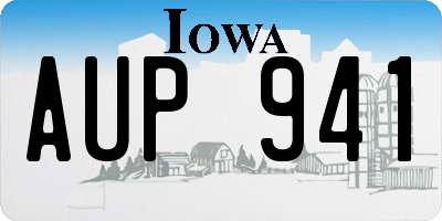 IA license plate AUP941