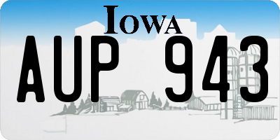 IA license plate AUP943