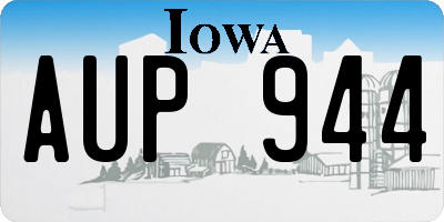 IA license plate AUP944