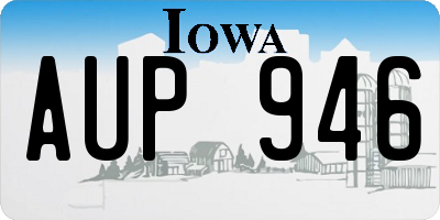 IA license plate AUP946