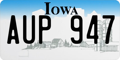 IA license plate AUP947