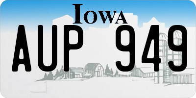 IA license plate AUP949