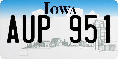 IA license plate AUP951