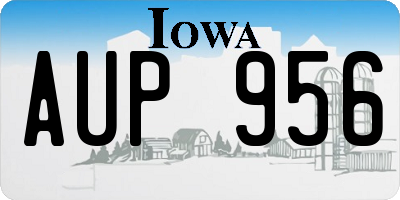 IA license plate AUP956
