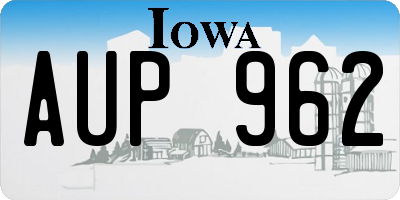 IA license plate AUP962
