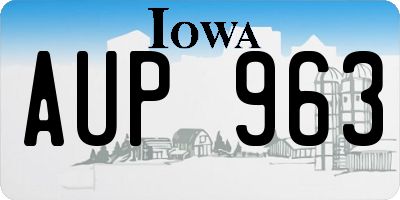 IA license plate AUP963