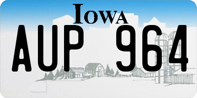 IA license plate AUP964
